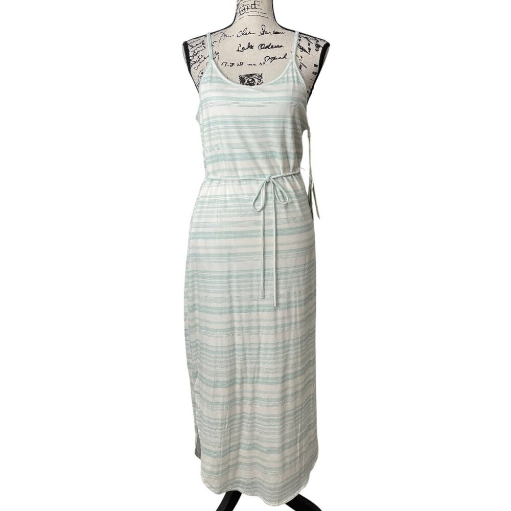 Carve Designs Vikki Tank Dress Soft Maxi Cloud Aqua Stripe Women Size S NEW - Picture 1 of 8